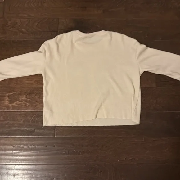 Cream Long Sleeve Top with Navy 88 Print - Picture 3 of 4